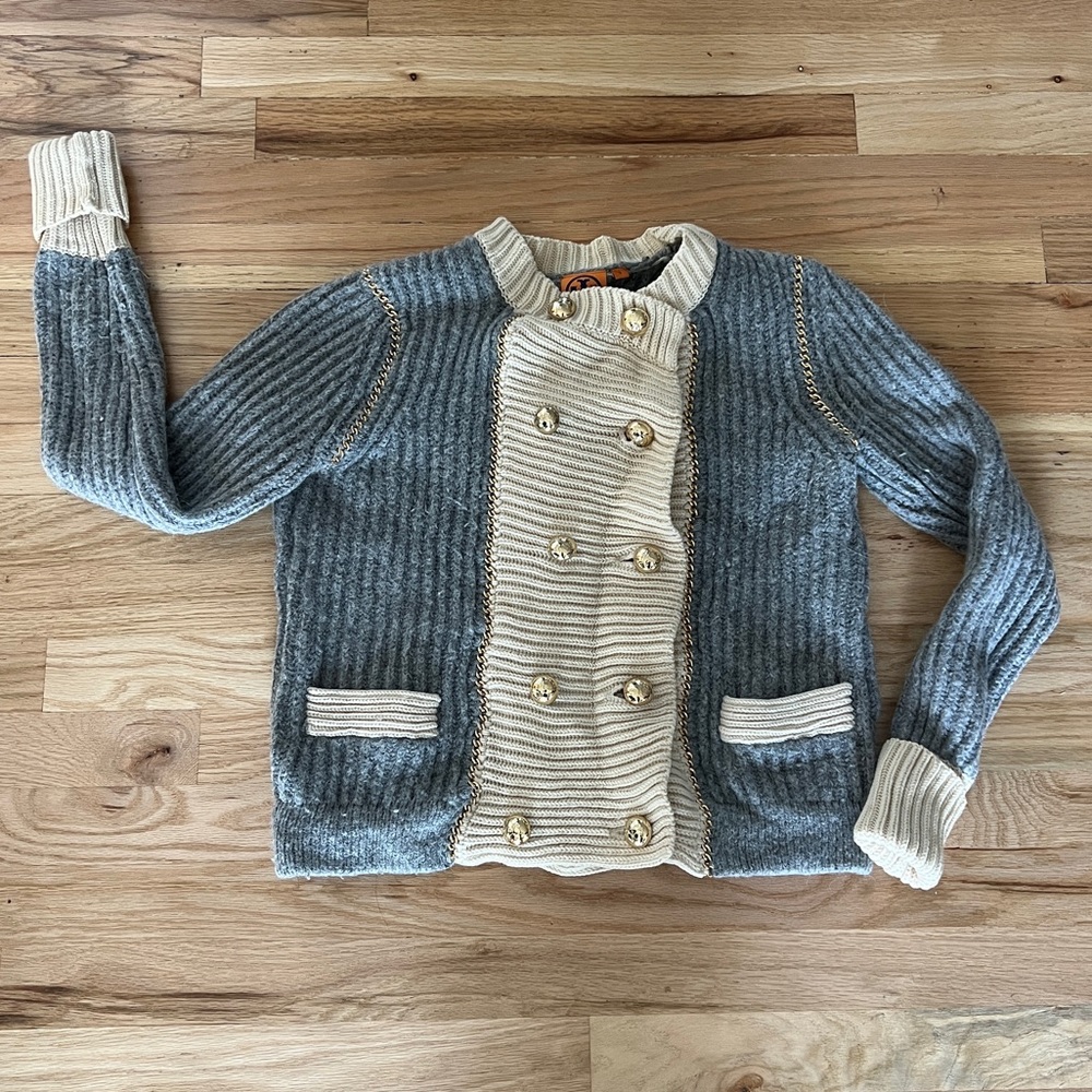 Tory burch chunky knit cardigan (size S but fits like XS)